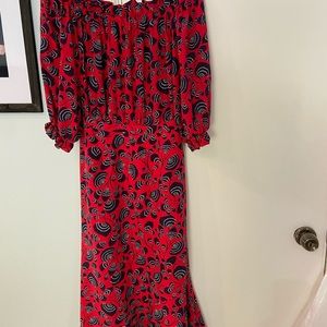 Off the shoulder floral midi dress